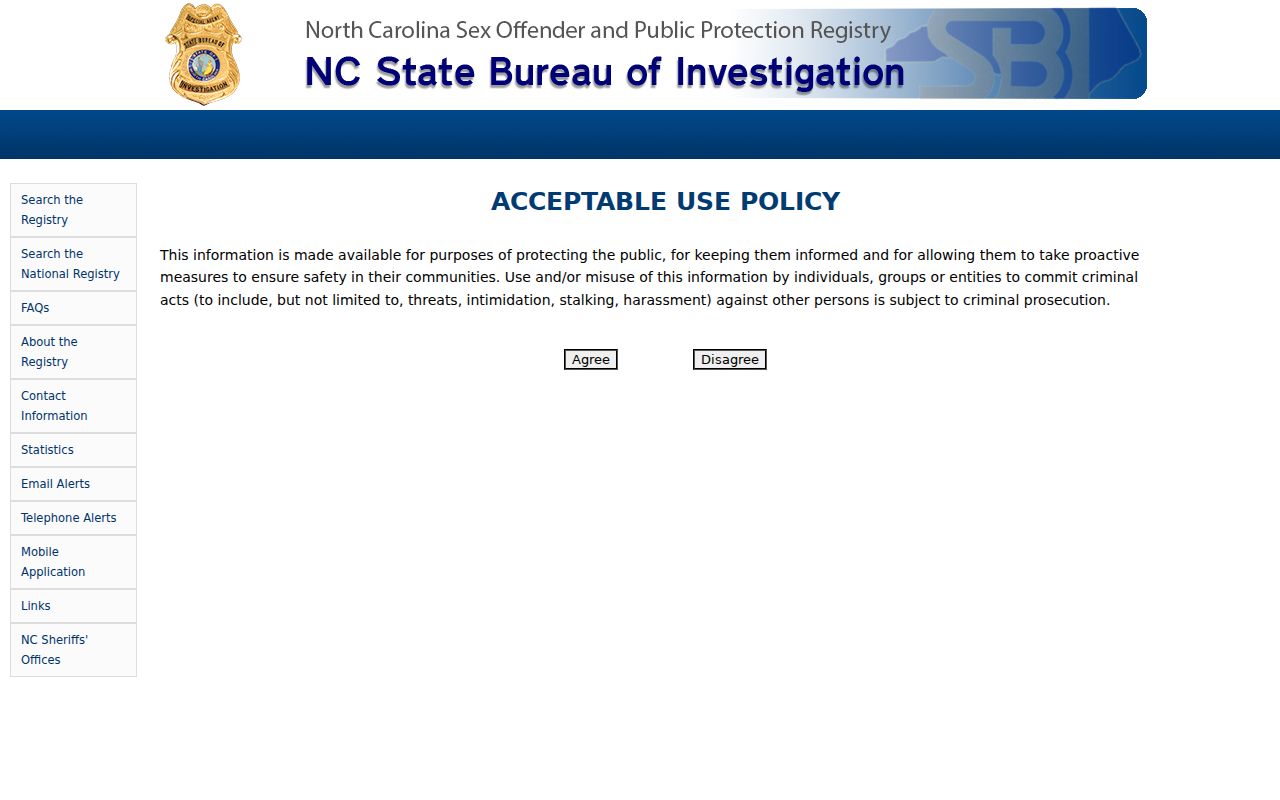 Monroe public records search options in the North Carolina offender registry